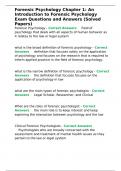 Forensic Psychology Chapter 1 An Introduction to Forensic Psychology Exam Questions and Answers