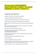 Pharmacology EXAM NEWEST  QUESTIONS AND CORRECT DETAILED ANSWERS &vert;ALREADY GRADED A&plus;