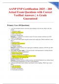 AANP FNP Certification 2025 &ndash; 200 Actual Exam Questions with Correct Verified Answers &vert; A Grade Guaranteed