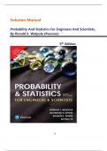 Solution Manual For Probability and Statistics for Engineers and Scientists&comma; Updated 9th Edition by Pearson&comma; Complete  Chapters&comma; Updated Edition 2025