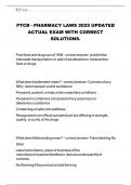 PTCB - PHARMACY LAWS 2025 UPDATED ACTUAL EXAM WITH CORRECT SOLUTIONS