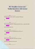 MI&period; Chauffeur License test &sol; Verified Questions with Correct Answers&period; 