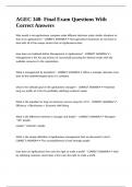 AGEC 340- Final Exam Questions With Correct Answers
