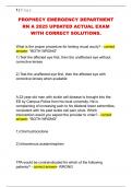 PROPHECY EMERGENCY DEPARTMENT  RN A 2025 UPDATED ACTUAL EXAM  WITH CORRECT SOLUTIONS&period; 