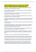 NORTH CAROLINA HEALTH ACTUAL PAST PAPERS 2025&sol;2026 QUESTIONS AND ANSWERS RATED A&plus;