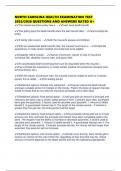 NORTH CAROLINA HEALTH EXAMINATION TEST 2025&sol;2026 QUESTIONS AND ANSWERS RATED A&plus;