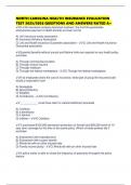 NORTH CAROLINA HEALTH INSURANCE EVALUATION TEST 2025&sol;2026 QUESTIONS AND ANSWERS RATED A&plus;