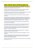 NORTH CAROLINA HEALTH INSURANCE EXAMS TEST PAPER 2025&sol;2026 QUESTIONS AND ANSWERS RATED A&plus;