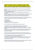 NORTH CAROLINA HEALTH INSURANCE MOCK EXAM SHEET 2025&sol;2026 QUESTIONS AND ANSWERS RATED A&plus;