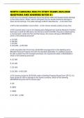 NORTH CAROLINA HEALTH STUDY EXAMS 2025&sol;2026 QUESTIONS AND ANSWERS RATED A&plus;