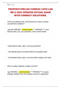 PROPHECY&sol;RELIAS CARDIAC CATH LAB  RN A 2025 UPDATED ACTUAL EXAM  WITH CORRECT SOLUTIONS&period; 