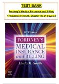 Test Bank - Fordney's Medical Insurance and Billing, 17th Edition - Smith| All Chapters 1-21|Latest Edition