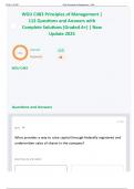 WGU C483 Principles of Management &vert; 112 Questions and Answers with Complete Solutions &lpar;Graded A&plus;&rpar; &vert; New Update 2025