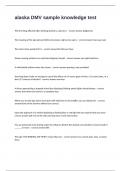 alaska DMV sample knowledge test questions And correct detailed answers with rationales&period;