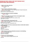 AMERICAN RED CROSS CPR TEST REVIEW 2023 QUESTIONS AND ANSWERS