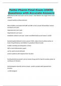 Patho Pharm Final Exam &lpar;UWM&rpar; Questions with Accurate Answers