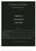 TMS3713 Assessment 4 2025 &lpar;Exceptional Response&rpar; Due 2025