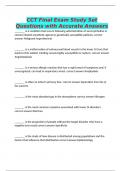CCT Final Exam Study Set Questions with Accurate Answers