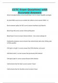 CCTC Exam Questions with Accurate Answers