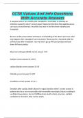 CCTN Values And Info Questions With Accurate Answers