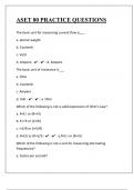 ASET 80 PRACTICE QUESTIONS WITH VERIFIED ANSWERS