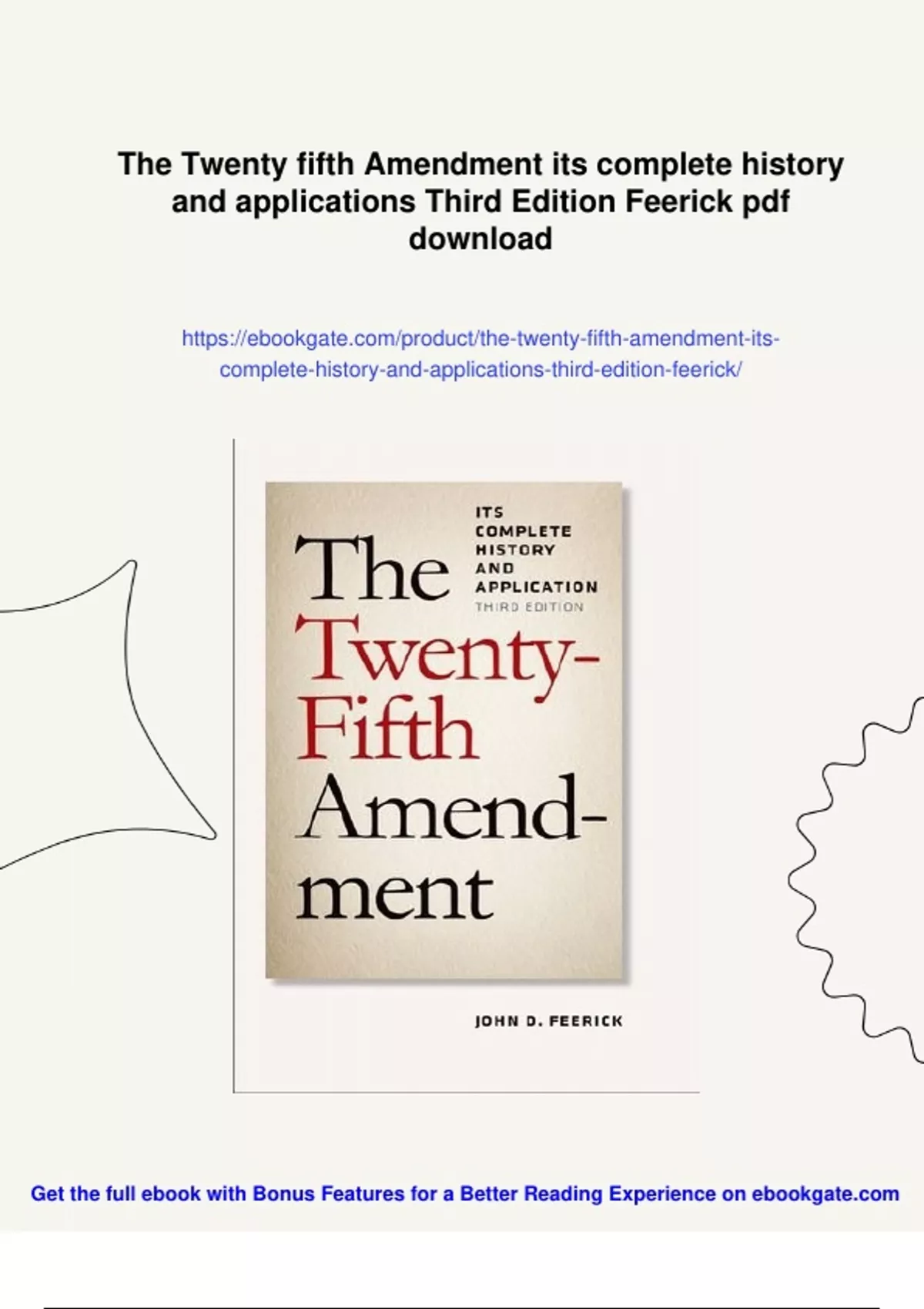 Summary The Twenty fifth Amendment its complete history and ...