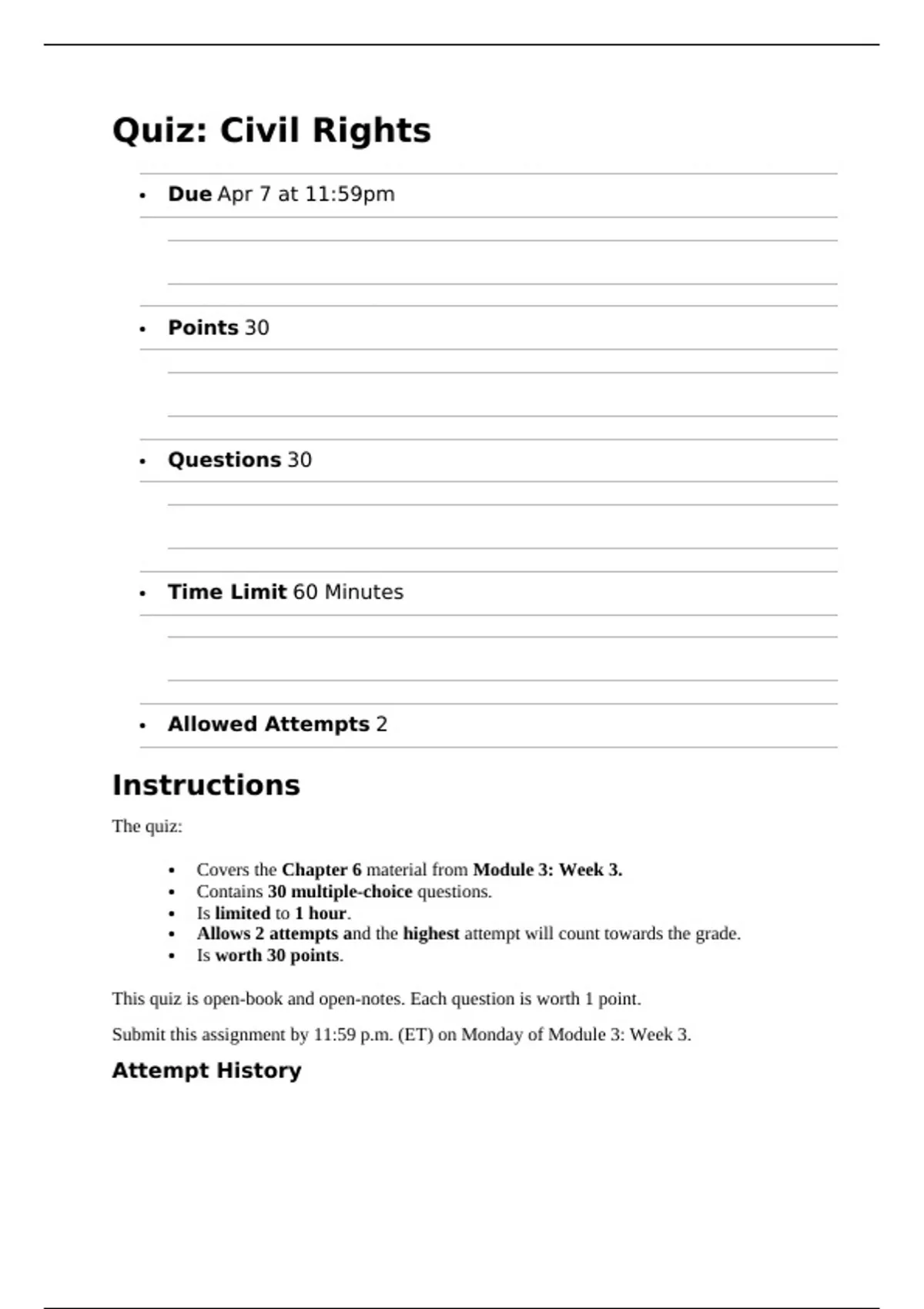 GOVT 220 Quiz 3: Civil Rights||Questions and Answers| Update 100% Correct. - GOVT 220 (GOVT220 ...