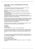 HESI PREP - HEALTH ASSESSMENT PRACTICE QUESTIONS