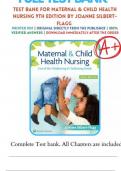 Test Bank for Maternal and Child Health Nursing 9th Edition by Silbert Flagg&comma; All Chapters 1-56&comma; latest version 2025
