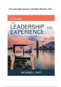 Test Bank for Leadership Experience 7th Edition Daft &sol; All Chapters 1 - 30 &vert; All Chapters &vert; Latest 2025 Update
