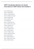 HSPT Vocabulary Review List Vocab from Barron-s HSPT Book Test-Graded A