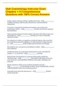 Utah Cosmetology Instructor Exam  Chapters 1-14 Comprehensive Questions with 100&percnt; Correct Answers