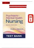 Test Bank for Psychiatric-Mental Health Nursing 9th Edition by Sheila L&period; Videbeck All Chapters &lpar;1-24&rpar; LATEST UPDATE 2025