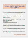 COMMUNITY CHAPTER 11&colon; CULTURAL COMPETENCY EXAM 2025 QUESTIONS AND ANSWERS