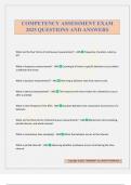 COMPETENCY ASSESSMENT EXAM 2025 QUESTIONS AND ANSWERS
