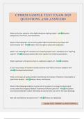 CPHRM SAMPLE TEST EXAM 2025 QUESTIONS AND ANSWERS