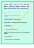 "HCCA &ndash; CHPC Certification Exam 2024 &vert; 50  Privacy Compliance Practice Questions with  Rationales &vert; HIPAA&comma; Breach&comma; Risk&comma; Training"