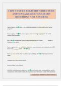 CRM CANCER REGISTRY STRUCTURE AND MANAGEMENT EXAM 2025 QUESTIONS AND ANSWERS