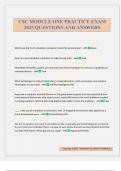 CSC MODULE ONE PRACTICE EXAM 2025 QUESTIONS AND ANSWERS