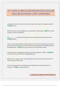CT LIFE & HEALTH INSURANCE EXAM 2025 QUESTIONS AND ANSWERS