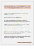 DESIGN SPRINTS WEEK 3 QUIZ FINAL EXAM 2025 QUESTIONS AND ANSWERS