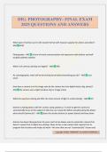 DIG&period; PHOTOGRAPHY- FINAL EXAM 2025 QUESTIONS AND ANSWERS