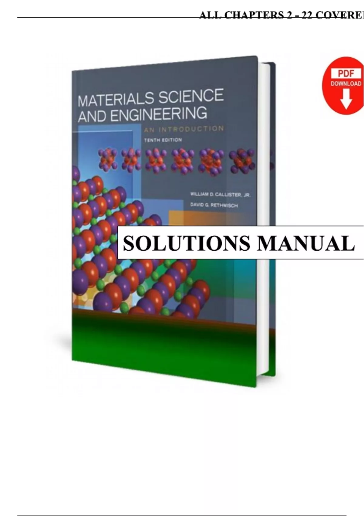 Solutions Manual – Materials Science and Engineering An Introduction ...