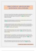 EDUCATIONAL AID EXAM 2025 QUESTIONS AND ANSWERS