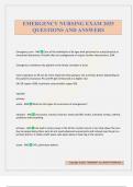 EMERGENCY NURSING EXAM 2025 QUESTIONS AND ANSWERS
