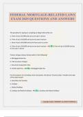 FEDERAL MORTGAGE-RELATED LAWS EXAM 2025 QUESTIONS AND ANSWERS