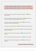 FDM 10033&sol;10034 FINAL EXAM STUDY GUIDE 2025 QUESTIONS AND ANSWERS
