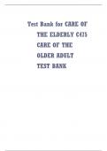 Care of The Older Adult -TEST BANK&period;