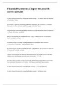 Financial Statements Chapter 1 exam with correct answers