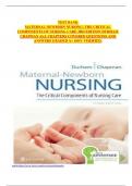 TEST BANK  MATERNAL-NEWBORN NURSING&colon; THE CRITICAL COMPONENTS OF NURSING CARE 3RD EDITION DURHAM CHAPMAN ALL CHAPTERS COVERED QUESTIONS AND ANSWERS GRADED A&plus; 100&percnt; VERIFIED&period;